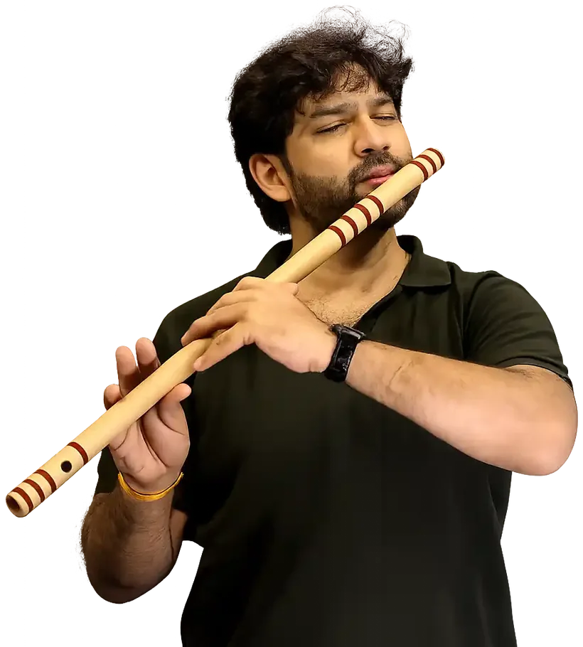 Dr. Anurag Mishra playing the bansuri